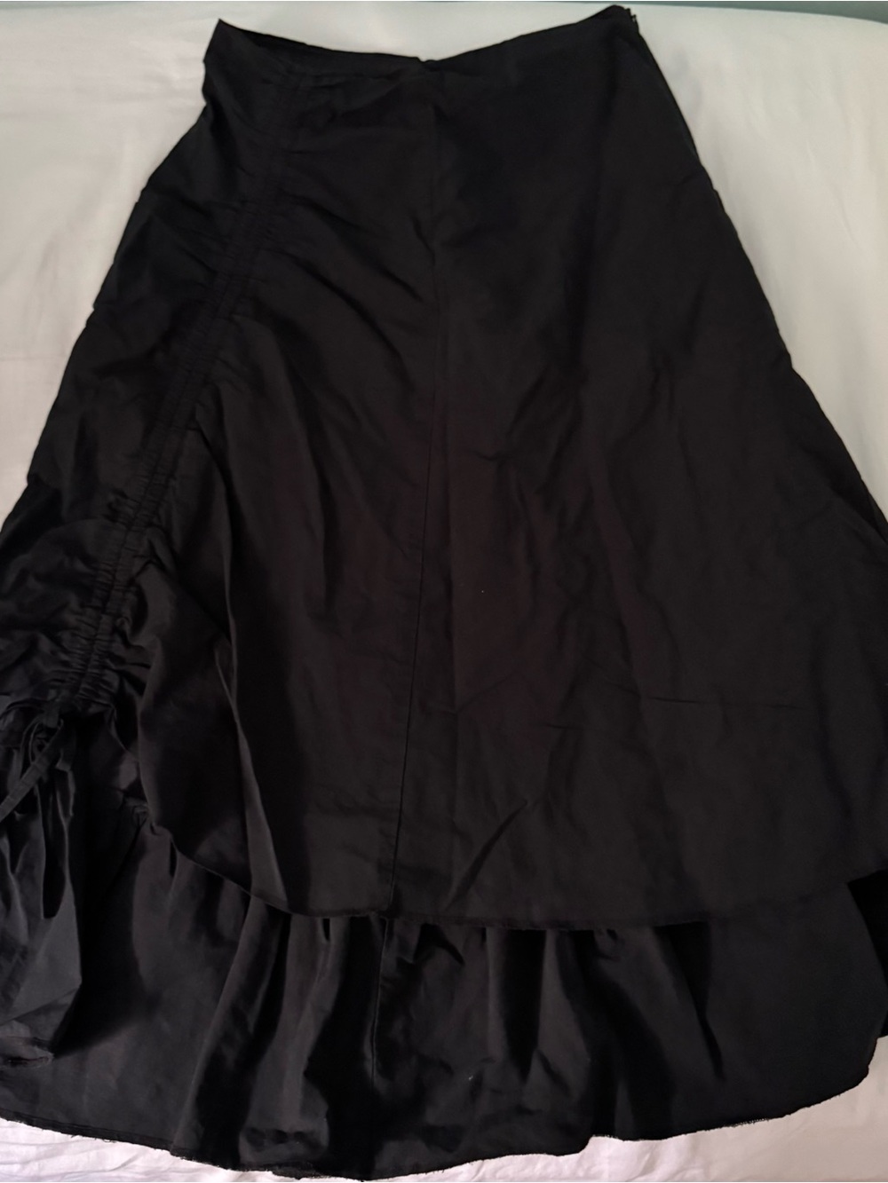Cop.Copine Black Maxi Skirt with Tiered Hem